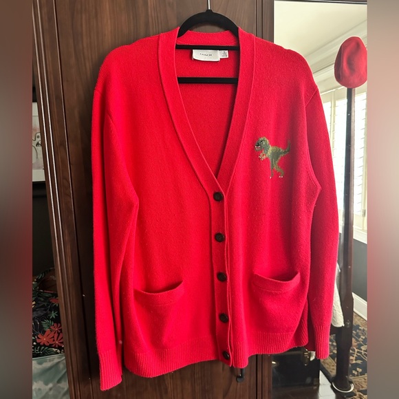 Coach | Sweaters | Coach Rexy Red Cashmere Cardigan Xl | Poshmark